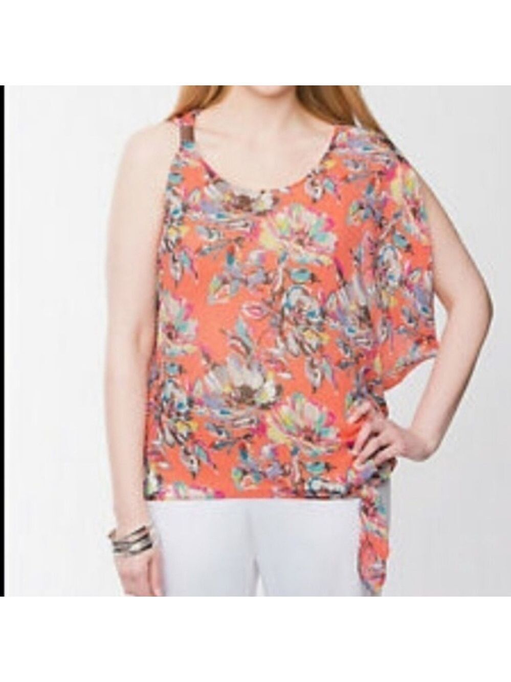 Lane Bryant One Shoulder Sheer Top
